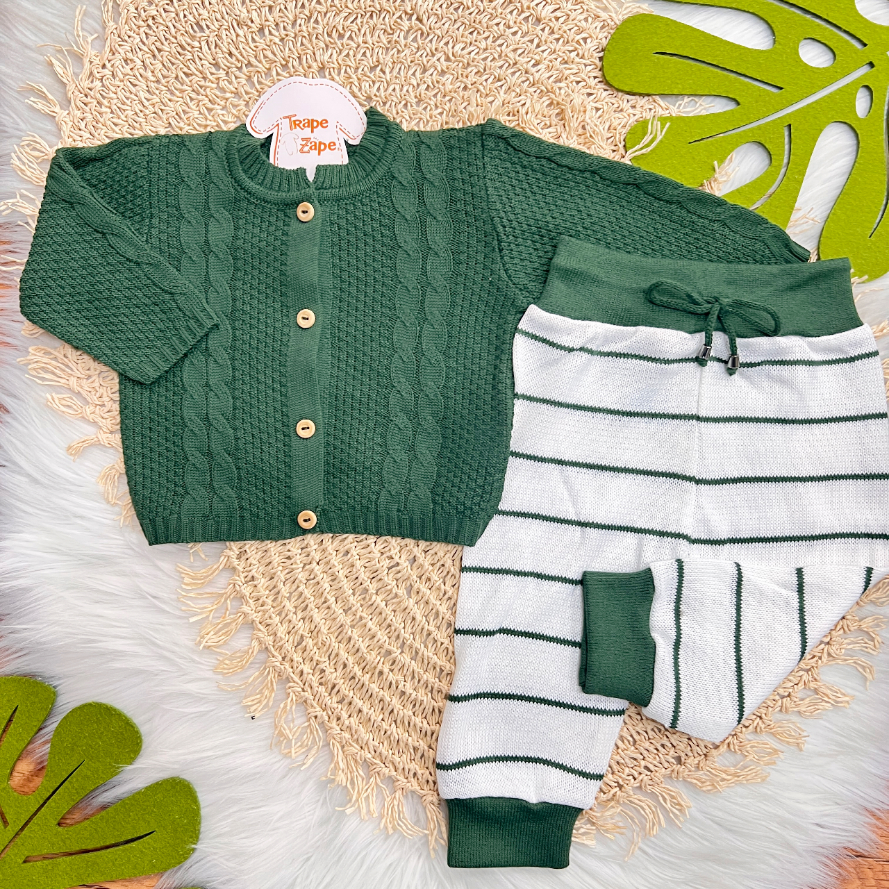 Conjunto de Linha - Verde Militar Trança